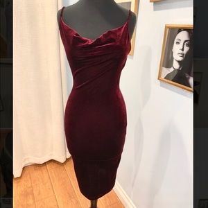 Burgundy Velvet Dress